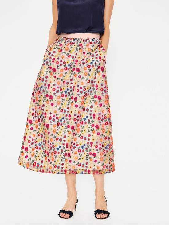 Boden Dresses & Skirts - Boden Marjorie Organza Midi Skirt Colorful Floral Embroidered Size US 10 Party